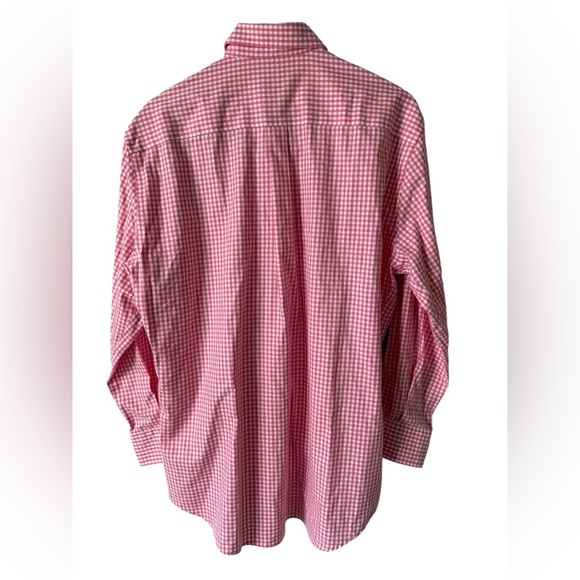 Peter Millar Mens L Pink White Check NanoLuxe Easy Care Shirt NWOT - Picture 2 of 8